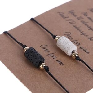 NEW Handmade Friendship Couples Essential Oil Stone‎ Bracelet Set